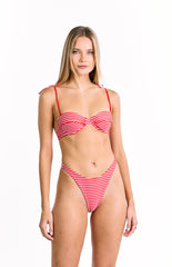 9.0 Swim Bianca Red Stripe Bikini Top