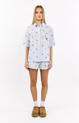 Alexea Lobster Print Pajama Shirt