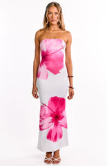 Arizona Pink Floral Print Maxi Dress