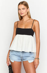 Ashka White Contrast Top