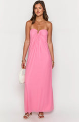 Brynner Pink Strapless Maxi Dress