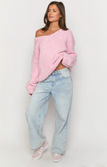 Delvey Light Pink Chunky Knit Sweater