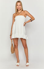 Daria White Strapless Mini Dress