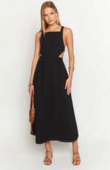 Kensie Black Backless Midi Dress