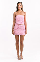 Eivissa Light Pink Beaded Mini Skirt