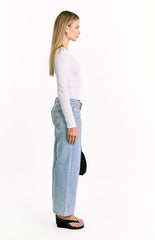 Elkie White Tie Waist Long Sleeve Top