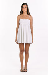 Gracelyn White Eyelet Embroidered Mini Dress