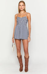 Heidi Navy Gingham Playsuit