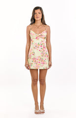 Honey Yellow Bloom Mini Dress