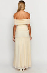 Joesy Cream Off The Shoulder Maxi Dress