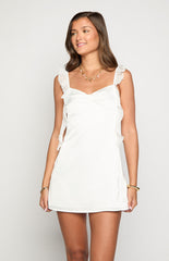 Joyce White Satin Mini Dress
