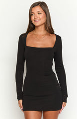 Kirby Black Long Sleeve Mini Dress