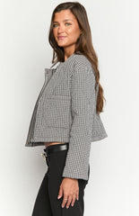 Lennie Black Gingham Quilted Jacket