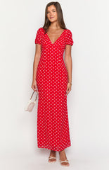 Lovella Red Polka Dot Maxi Dress