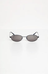 Otra Eyewear Rosie Black Oval Sunglasses