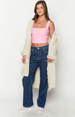 Peonie Cream Knit Cardigan