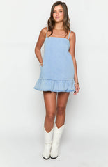 Poppet Mid Wash Denim Mini Dress