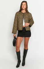 Robbie Leopard Print Quilted Jacket