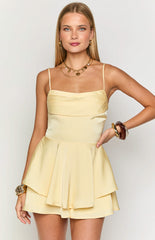 Steph Yellow Ruffle Playsuit