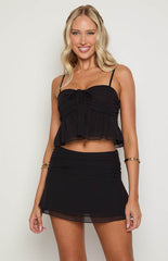 Zyra Black Mini Skirt