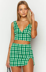 Miranda Green Check Mini Skirt