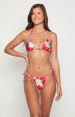 9.0 Swim Oceania Green Floral Triangle Bikini Top