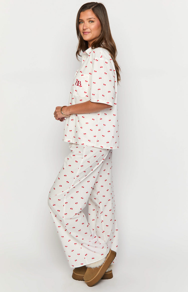 Alexea Cherry Print Pajama Pants