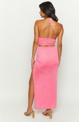 Abel Pink Knit Maxi Skirt
