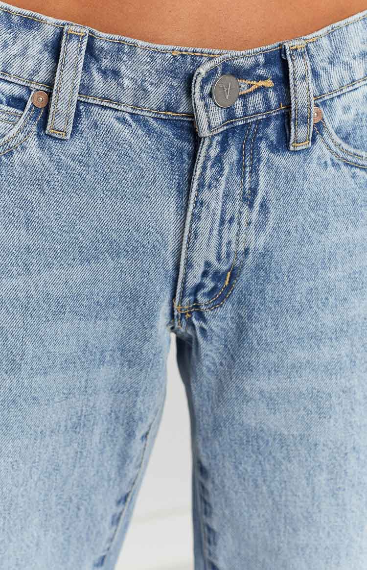 Abrand A 99 Rhonda Blue Rip Low Straight Jean