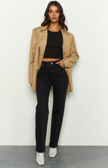 Abrand Chelsea High Straight Organic Black Jeans