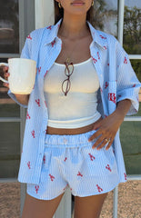 Alexea Lobster Print Pajama Shirt