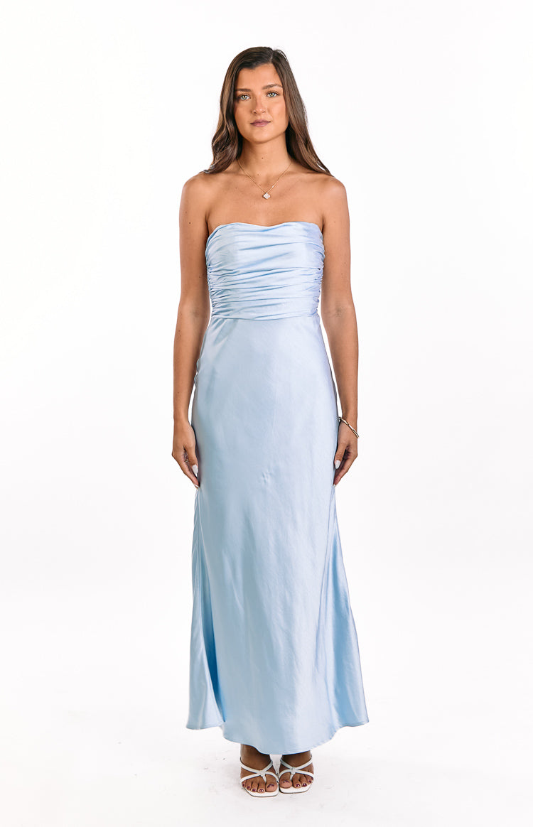 Alexia Blue Strapless Maxi Dress