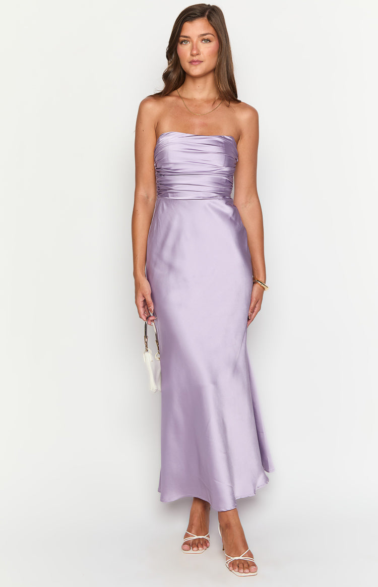Alexia Purple Strapless Maxi Dress