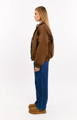 All I Wanted Brown Plaid Puffer Jacket