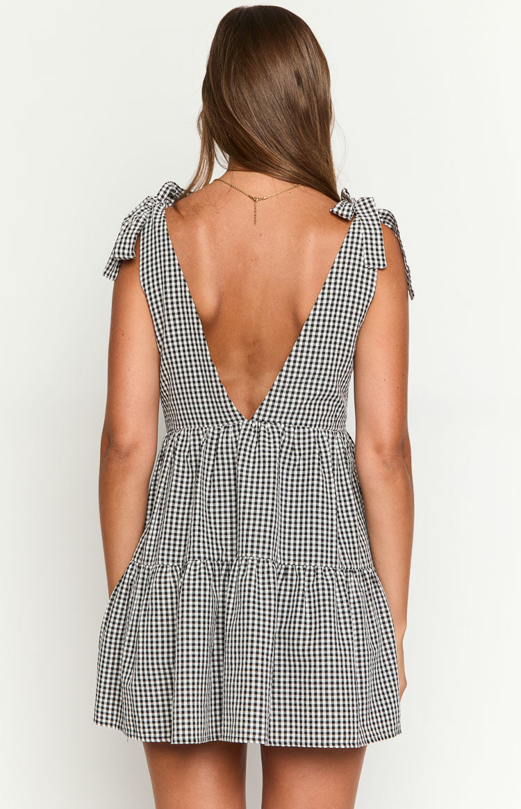 Angel Girl Black Gingham Mini Dress