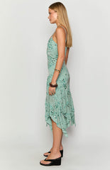 Another World Teal Sequin Midi Dress