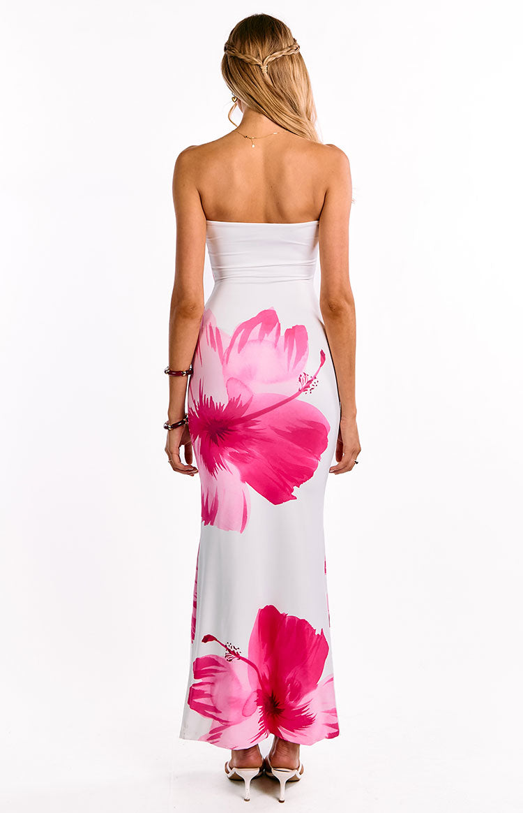 Arizona Pink Floral Print Maxi Dress