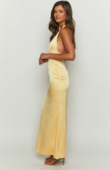 Arli Yellow Lace Maxi Dress