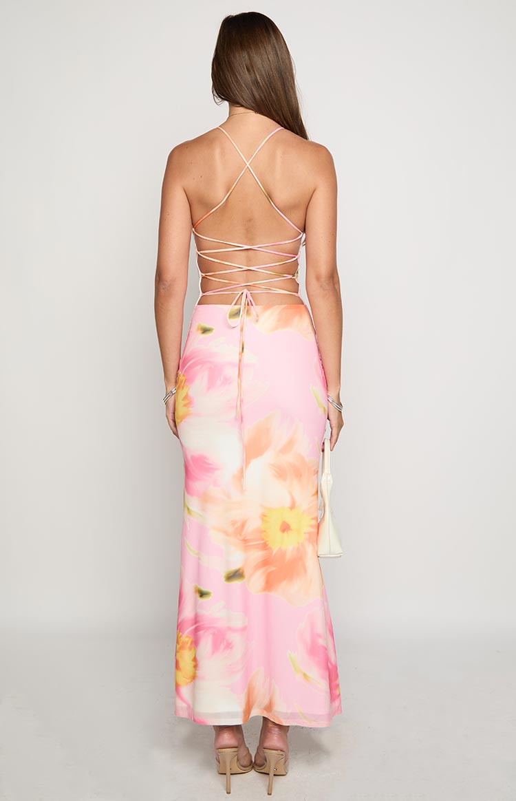 Ashton Pink Floral Kisses Maxi Dress