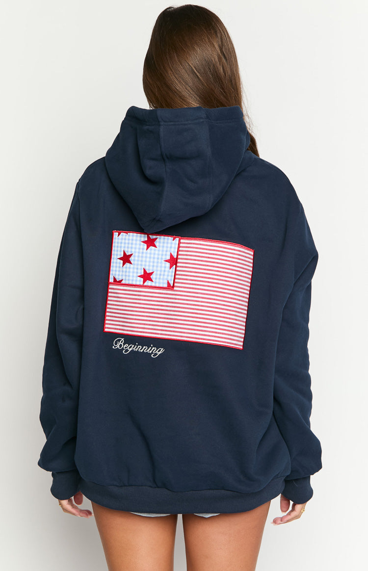 Beginning Navy USA Hoodie