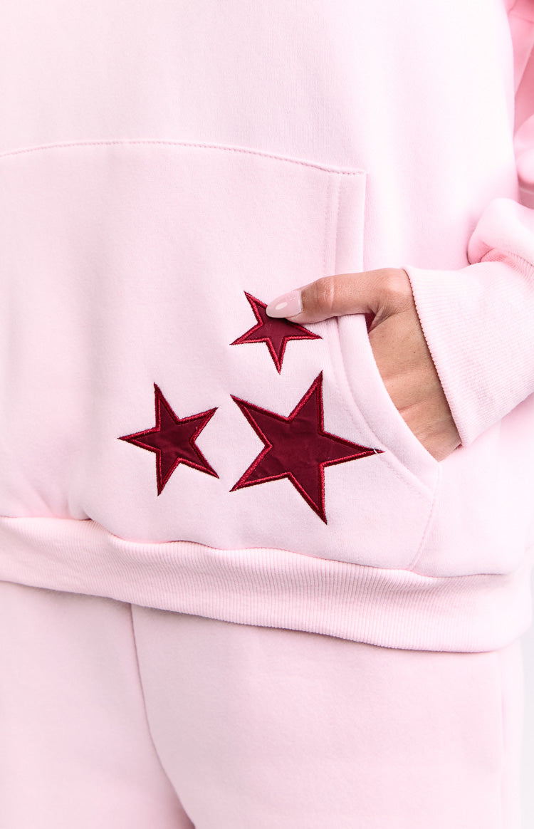 Beginning Pink Burgundy Star Hoodie