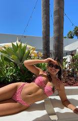 9.0 Swim Bianca Red Gingham Bikini Top
