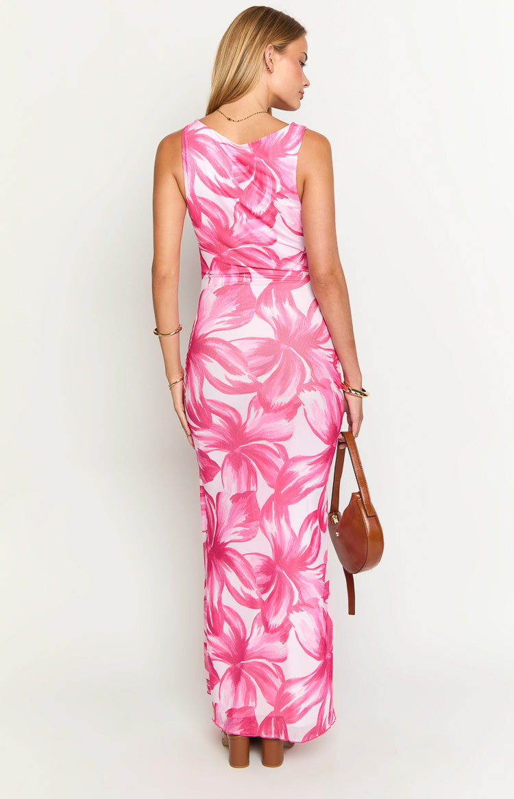 Blessings Pink Floral Maxi Dress