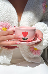 Daisy Pink Floral Mug Set