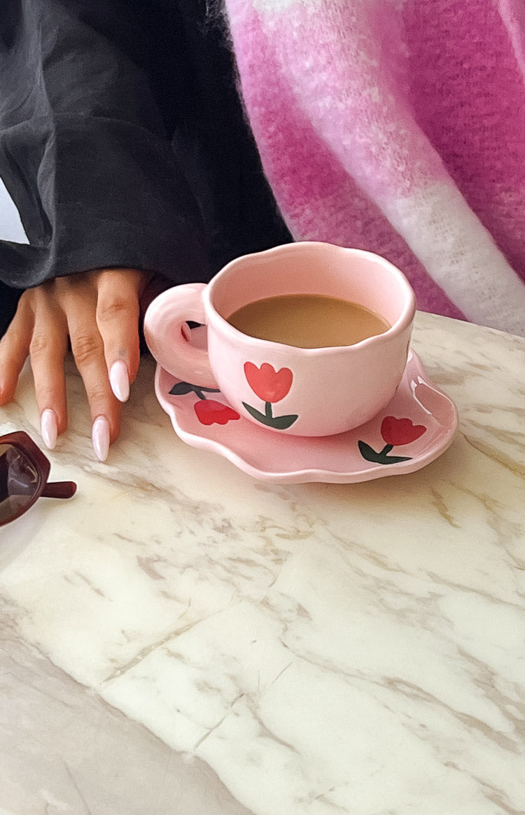 Daisy Pink Floral Mug Set