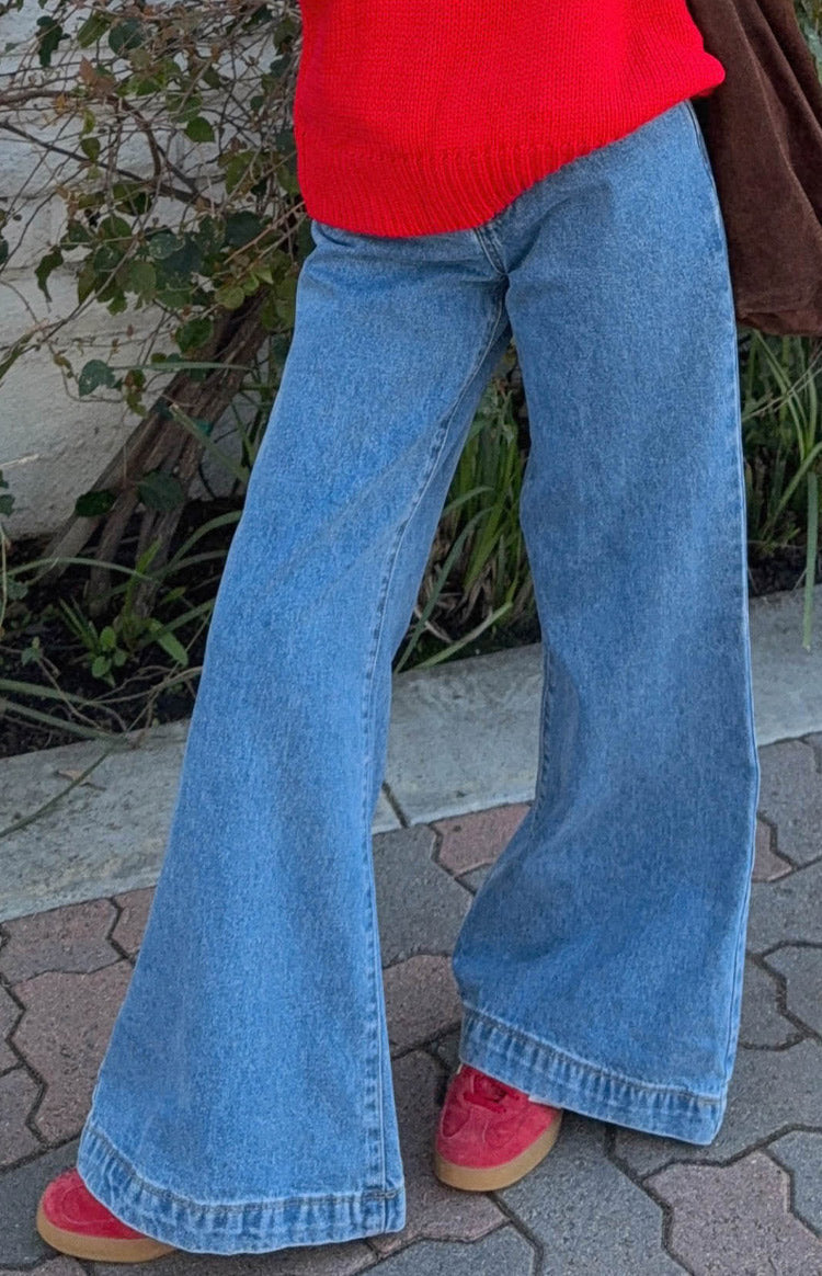 Dandy Mid Wash Denim Flare Jeans