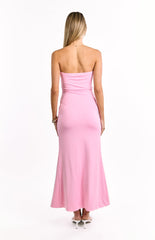 Danielle Pink Strapless Maxi Dress