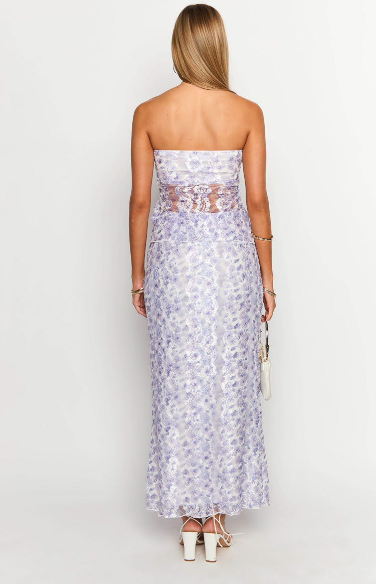 Faint Purple Lace Maxi Skirt