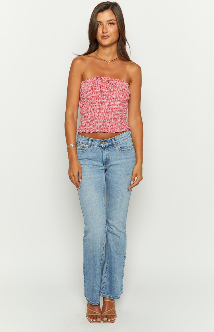 Forever Young Red Gingham Top