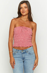 Forever Young Red Gingham Top